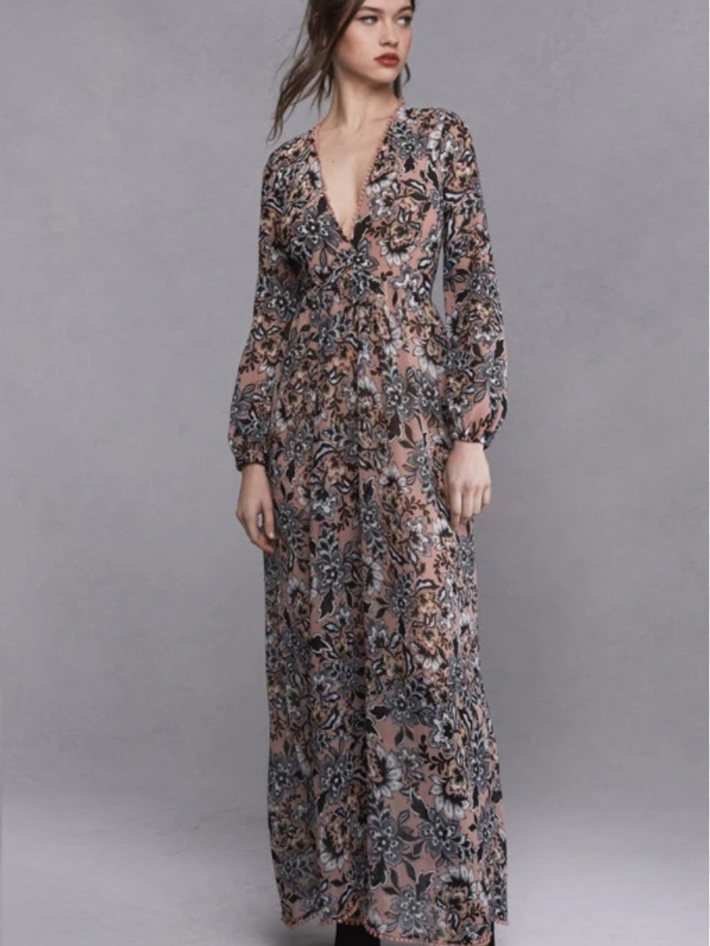 For Love And Lemons Gracie Floral Print Maxi Dress